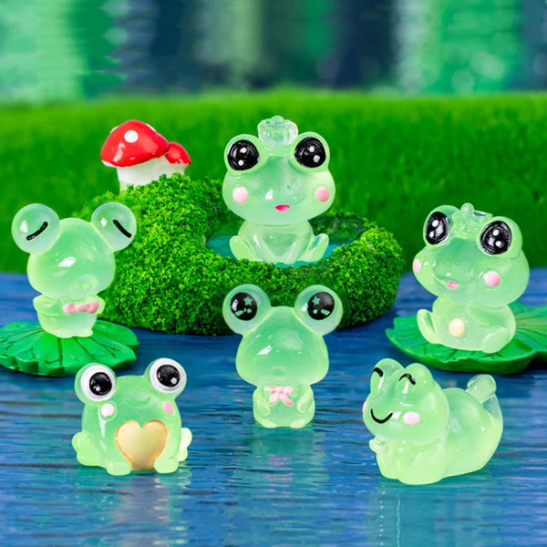 LumoFrosch Figuren-Set | Leuchtende Mini-Frösche | Für Feengarten, Aquarium & Deko