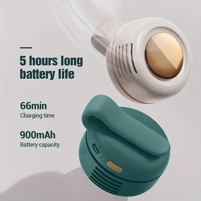 CLIPBREEZE Mini-Ventilator ohne Rotorblätter | Leise & tragbar | Mit Clip, 360° drehbar | USB-C wiederaufladbar | Für Kinder, Reisen & Alltag