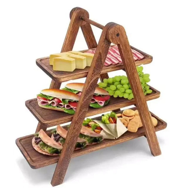 NaturServe Holz-Serviertablett | Dekoratives Obsttablett & Snackschale | Perfekt für Küche & Wohnbereich | 30 × 20 × 3 cm