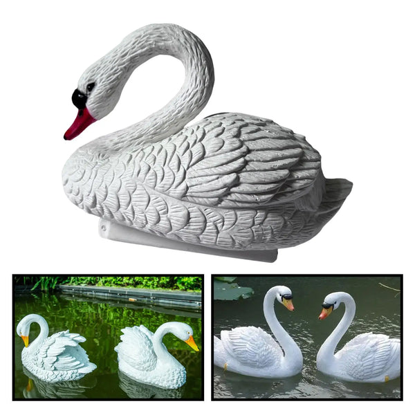 AquaGrace Schwimmender Schwan | Realistische Teichdekoration | Wasserdicht & Langlebig | 30 cm