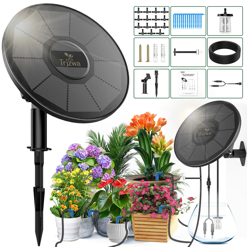 AquaSolaris Solar Bewässerungssystem Automatisch | Tropfbewässerung mit Timer & Akku | Für Balkon, Garten & Pflanzenkübel | Bis zu 15 Pflanzen