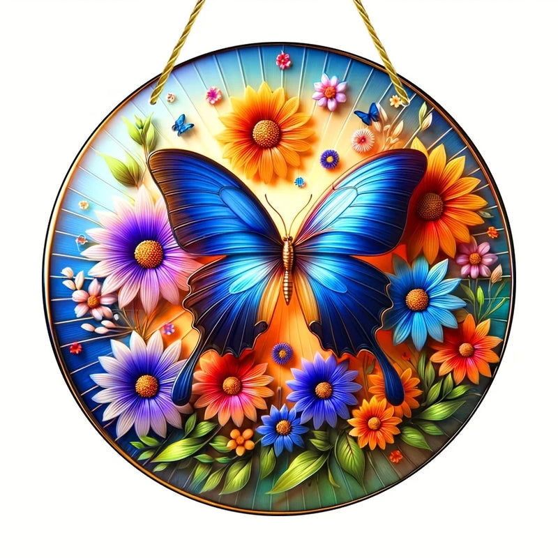 Schmetterling Sonnenfänger AureliaLight | Acryl Rundschild | 15×15 cm / 20×20 cm | Fenster- & Wanddeko