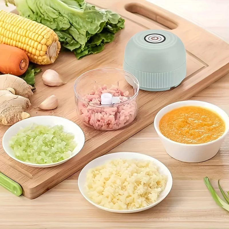 Mini Elektrischer Zerkleinerer | 250 ml | USB-aufladbar | Knoblauch-, Gemüse- & Fleischhacker