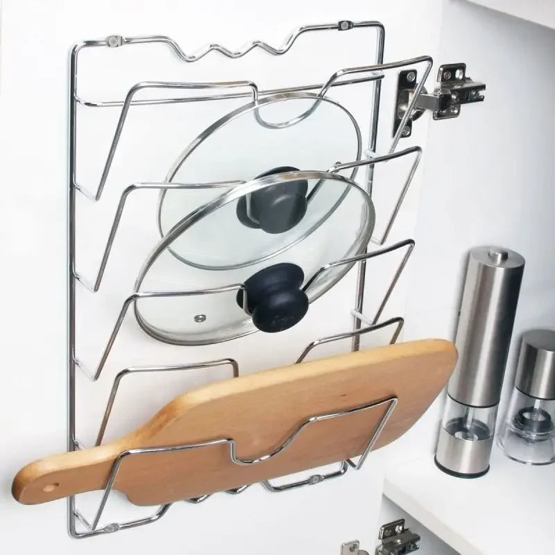 Topfdeckelhalter WallLidMax | 5 Ebenen | Rostfrei & Platzsparend | Wandregal aus Metall