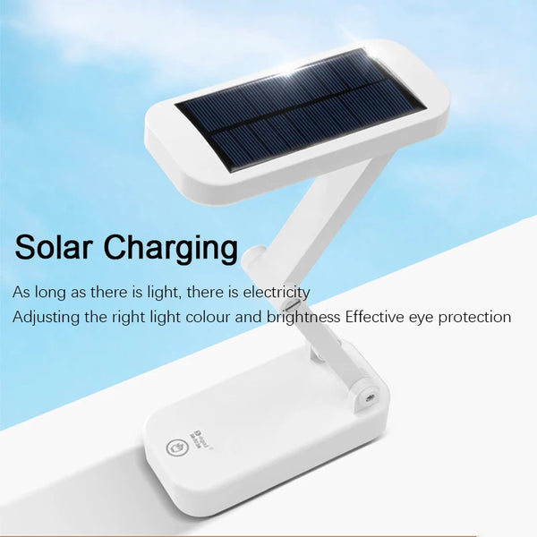 Solar LED Tischlampe | Faltbar & Dimmbar | USB Wiederaufladbar | Augenschonend & Modern