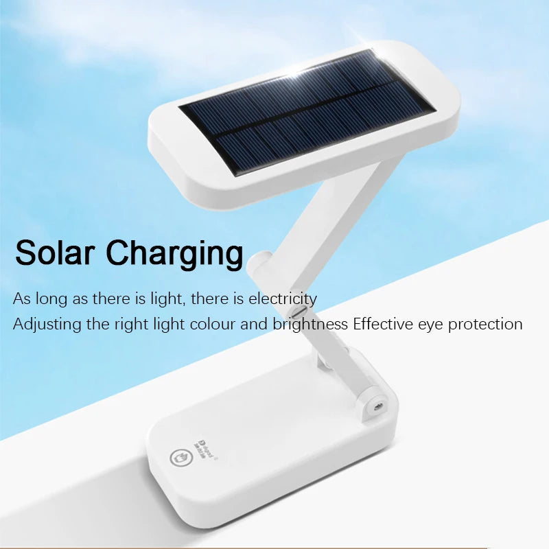Solar LED Tischlampe | Faltbar & Dimmbar | USB Wiederaufladbar | Augenschonend & Modern