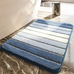 AquaLoom Badematte | Gestreift | Weich & Rutschfest | 40 x 60 cm | Mehrere Farben