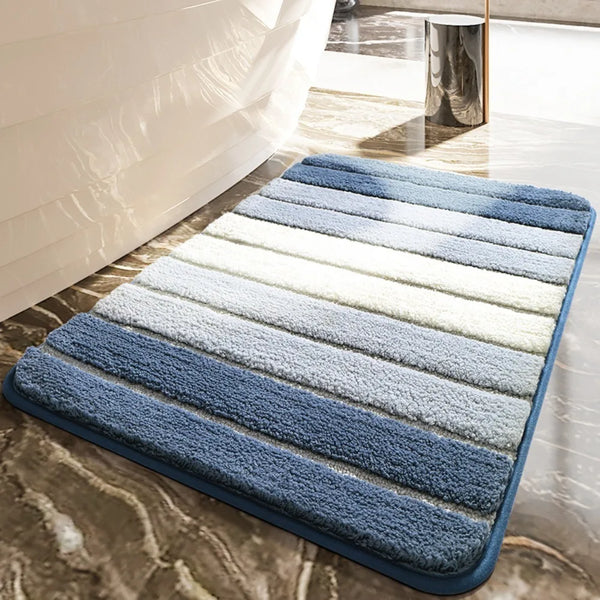 AquaLoom Badematte | Gestreift | Weich & Rutschfest | 40 x 60 cm | Mehrere Farben