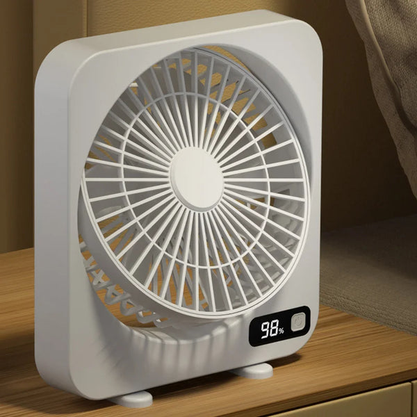 AeroLino USB-Tischventilator | 5-Stufen Digitalanzeige | Tragbar & Leise | Für Büro, Schule & Zuhause