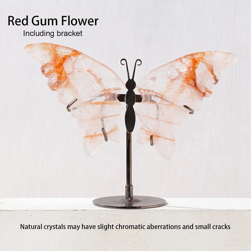 Kristallschmetterling Amethera | Handgeschnitzt aus Naturstein | Amethyst-Flügel | Deko & Geschenk