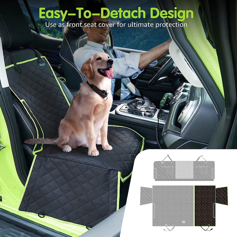 PawRide Hunde Autoschondecke Rückbank | 6-in-1 Design | Wasserdicht & Rutschfest | Für Auto, SUV & LKW