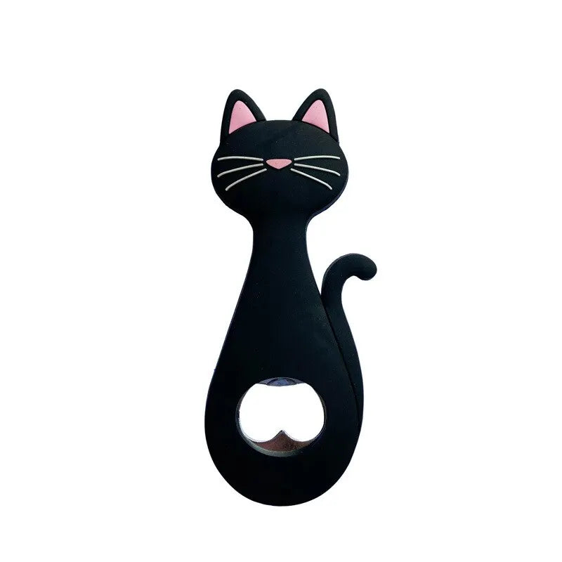 Katzen-Flaschenöffner Miaubo | Magnetisch für Kühlschrank | Soft-Touch & Edelstahl | Witziges Küchen-Gadget & Geschenkidee