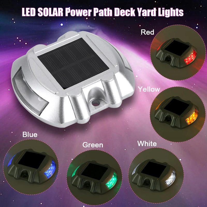 Solmira Solar LED Wegbeleuchtung aus Aluminiumguss | IP68 Wasserdicht | 6 LEDs für Einfahrt, Straße & Gartenweg