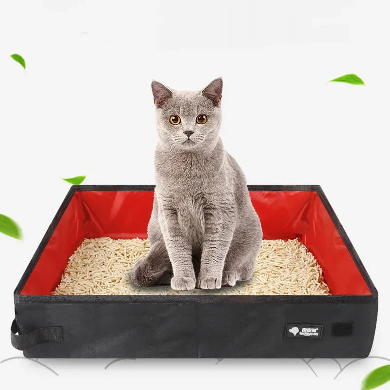 Faltbare Katzentoilette Travapet FlexPotty | Tragbare & wasserdichte Outdoor-Toilette für Katzen & kleine Hunde | 40×30×15 cm