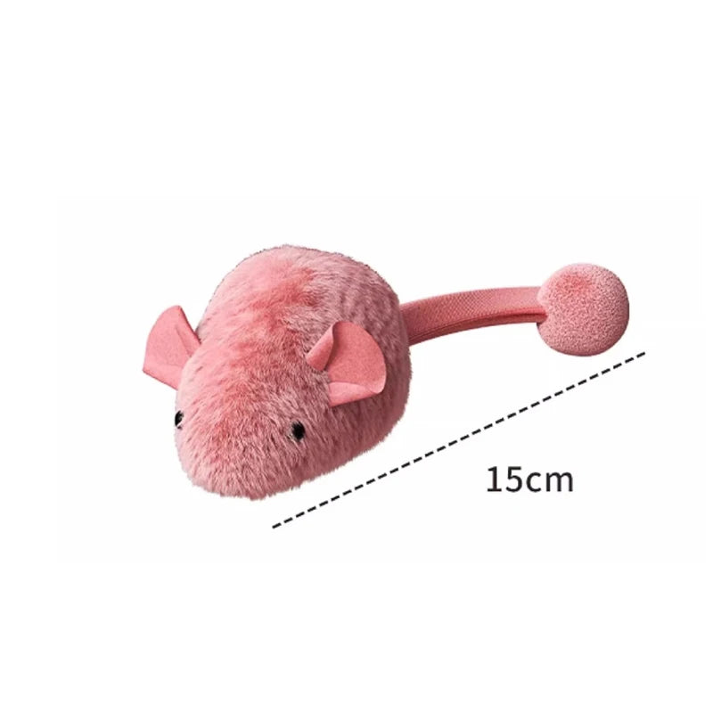 FelioFun Interaktive Plüschmaus | Mit Tiergeräuschen & Leuchtfunktion | 15 cm | Katzenspielzeug