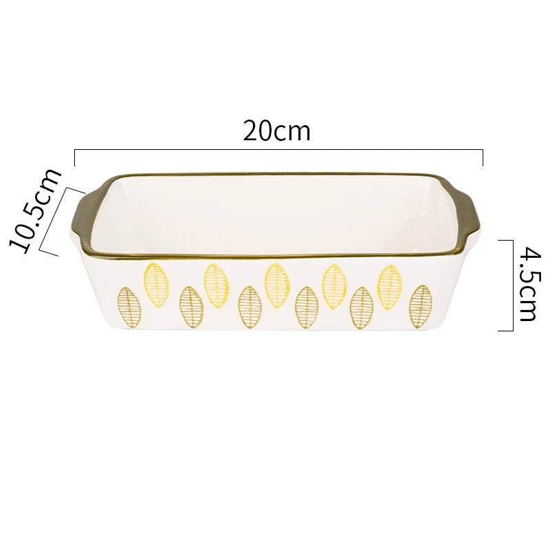Floreno Auflaufform | Auflaufform Keramik | Rechteckig  | Blumenmuster | Für Ofen, Mikrowelle & Spülmaschine
