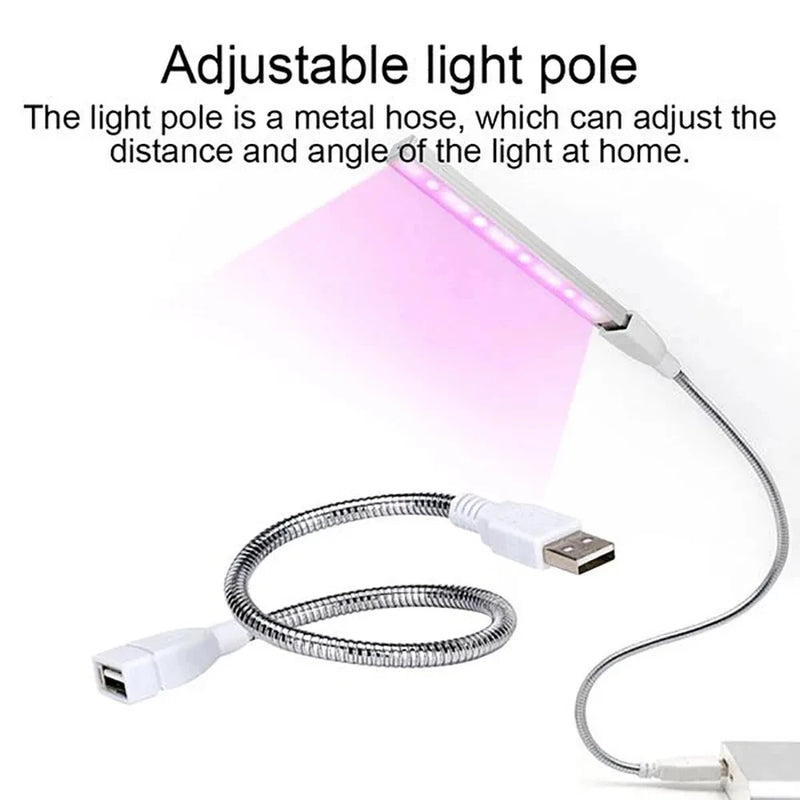 LED Pflanzenlampe GrowNova FlexLight | USB Pflanzenlicht 5V | Vollspektrum mit Flexarm | Für Indoor-Gewächshaus & Hydrokultur