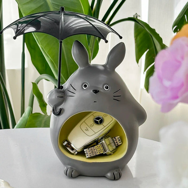Totomi Schlüsselablage Figur | Niedliches Cartoon-Design | Totoro-inspirierte Deko | Für Wohnzimmer & Schlafzimmer