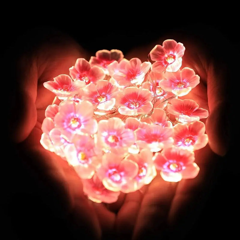 Blütenzauber LED-Lichterkette | Kirschblüten-Design | 3 m | Batteriebetrieben