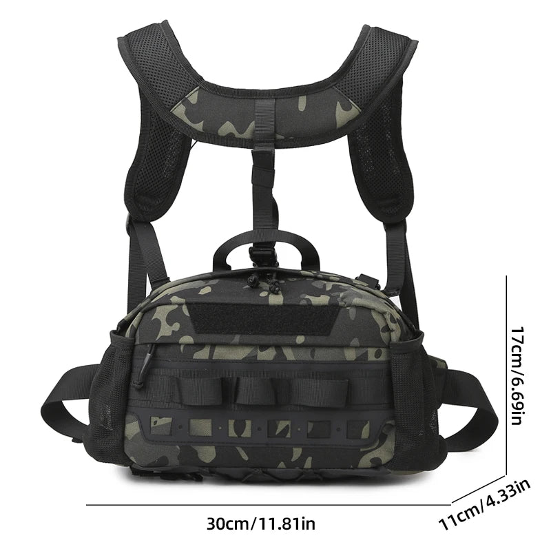 aktische Outdoor-Hüfttasche GearFlex Pro | 30 × 11 × 17 cm | Molle-System, Mehrfachtaschen & Tragekomfort | Für Angeln, Wandern & Camping