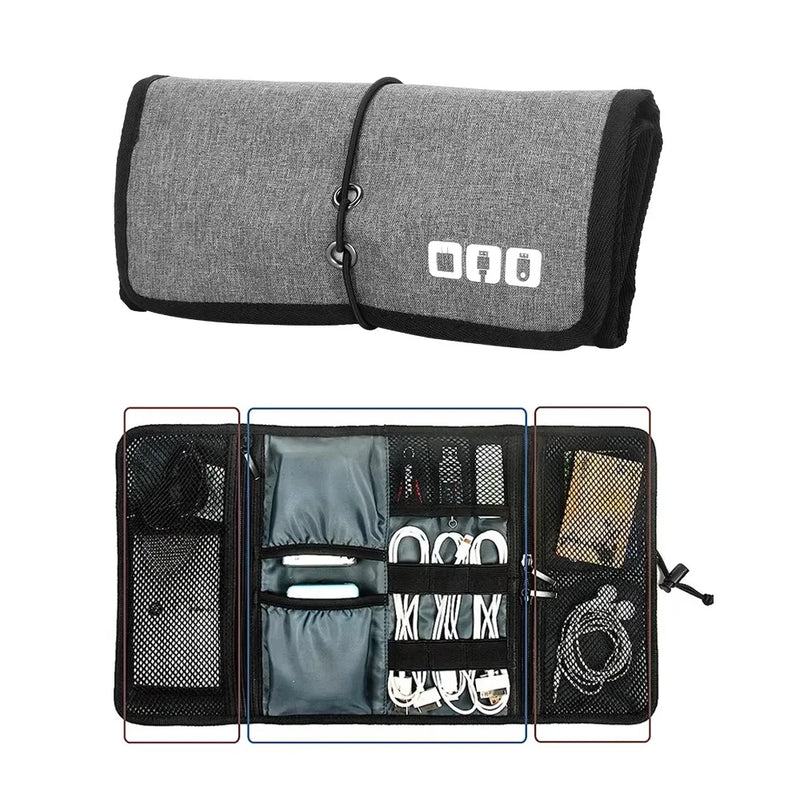Traviloq Kabeltasche Reise Organizer | Wasserdicht & Stoßfest | Leicht & Kompakt | Nylon 24×11×3 cm