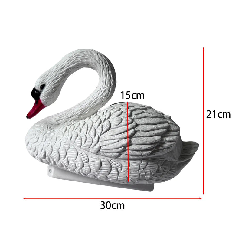 AquaGrace Schwimmender Schwan | Realistische Teichdekoration | Wasserdicht & Langlebig | 30 cm