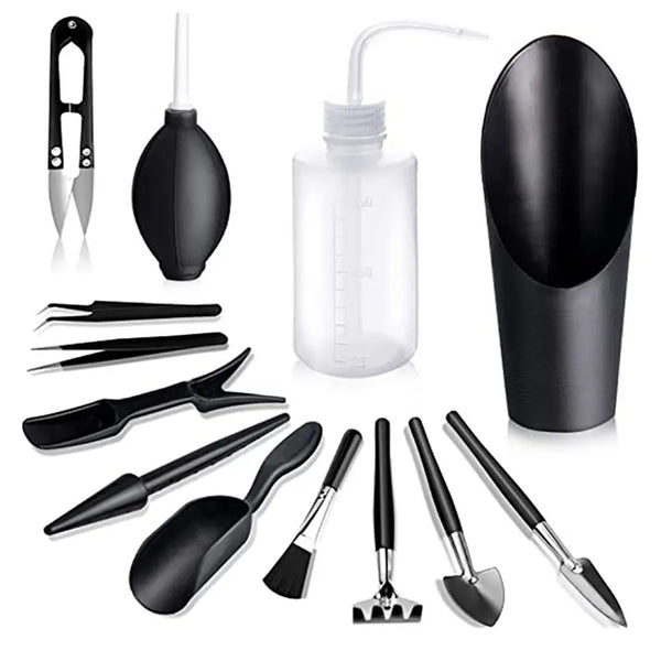 Floriva Mini Gartenwerkzeug Set | Ergonomisch & Platzsparend | Für Sukkulenten & Bonsai | 5/8/13-teilig