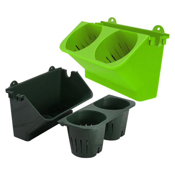 Aqualina DuoHängeset 2er-Set Hängende Blumentöpfe mit Selbstbewässerung | 24x14x14 cm | Für Balkon, Garten & Innenräume | Kunststoff