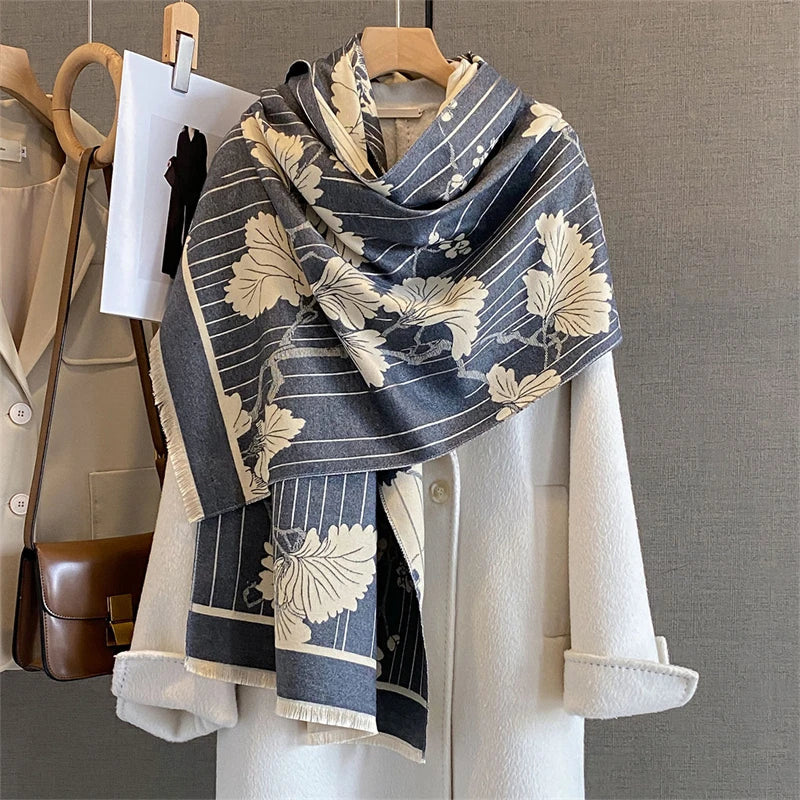 Cashmira | Damen Winter Schal | Luxuriöses Muster | 65 × 190 cm | Weich & Warm