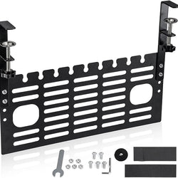 ClampGrid Kabelmanagement unter dem Schreibtisch | Metall Kabelhalter mit Klemme | Für Tischplatten 1–6 cm | Ohne Bohren
