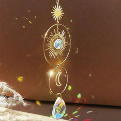 Lunora | Kristall Suncatcher | Regenbogen Deko Anhänger | Glas & Metall | 20 cm