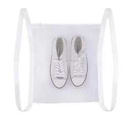 ReinStep Schuh-Waschbeutel | Schonendes Waschen im Netz | Für Sneaker & Sportschuhe | Weißes Polyester mit Klettverschluss