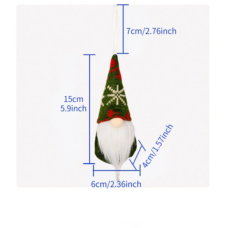 NordiTomte Weihnachtswichtel 3er-Set | Strickstoff & Plüsch | Hängedeko für Weihnachtsbaum & Zuhause | Skandinavische Gnome