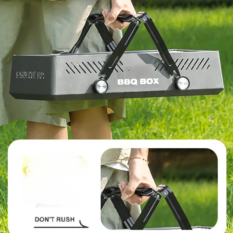 Campverro Tragbarer BBQ-Ofen für Garten & Camping | Multifunktional & Kompakt | Für Outdoor-Kochen ohne Kohle | 47 × 28,5 × 22,5 cm