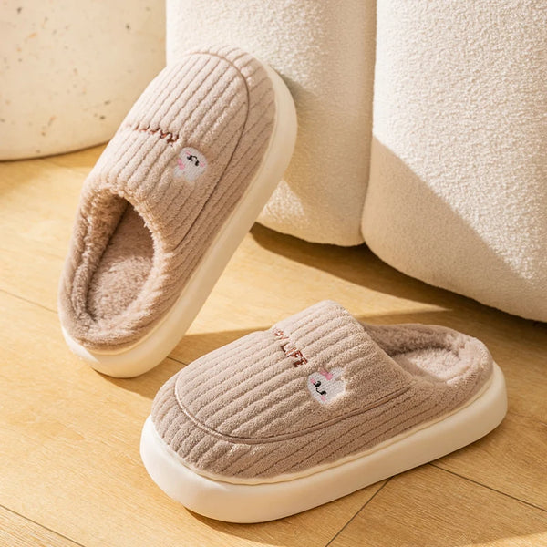 WinterHaus | Flauschige Baumwoll-Hausschuhe Damen & Herren | Wärmeisolierend & Leicht | Grau