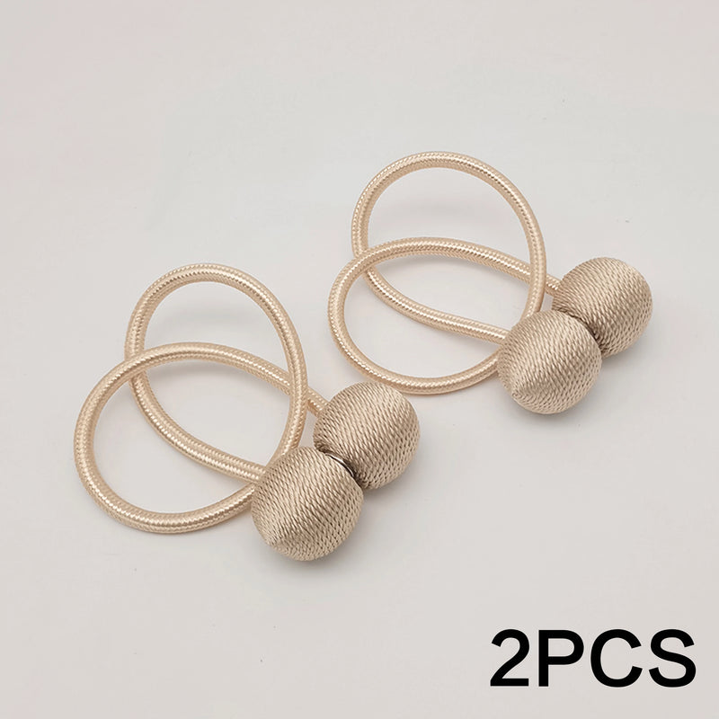 MagnoLuxe Vorhanghalter 2er-Set | Magnetische Kugel-Gardinenhalter im modernen Design | Flexible Kordel-Vorhangbinder für Wohnzimmer & Schlafzimmer