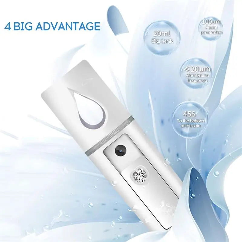 Nano-Gesichtsspray Mistella Mini | USB-aufladbar | Feuchtigkeitsspendender Kaltnebel | Für Gesicht, Poren & Wimpernreinigung | 20 ml