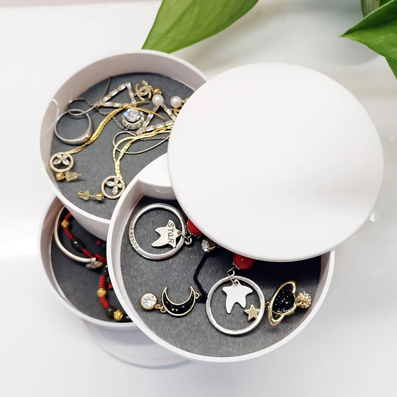 Drehbare Schmuck- und Aufbewahrungsbox Twistella | Mehrlagig & Staubdicht mit Deckel | Für Schmuck, Make-up & Accessoires