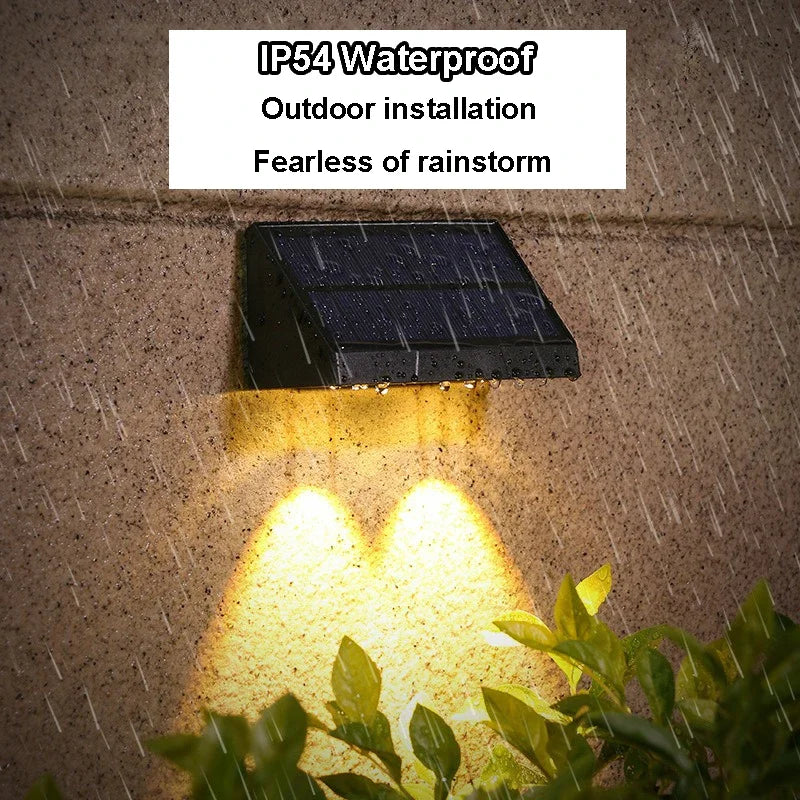 Solvion Solar Wandleuchte Außen | Automatisches Licht bei Dunkelheit | IP54 Wasserdicht | LED Warmweiß | Für Garten & Balkon
