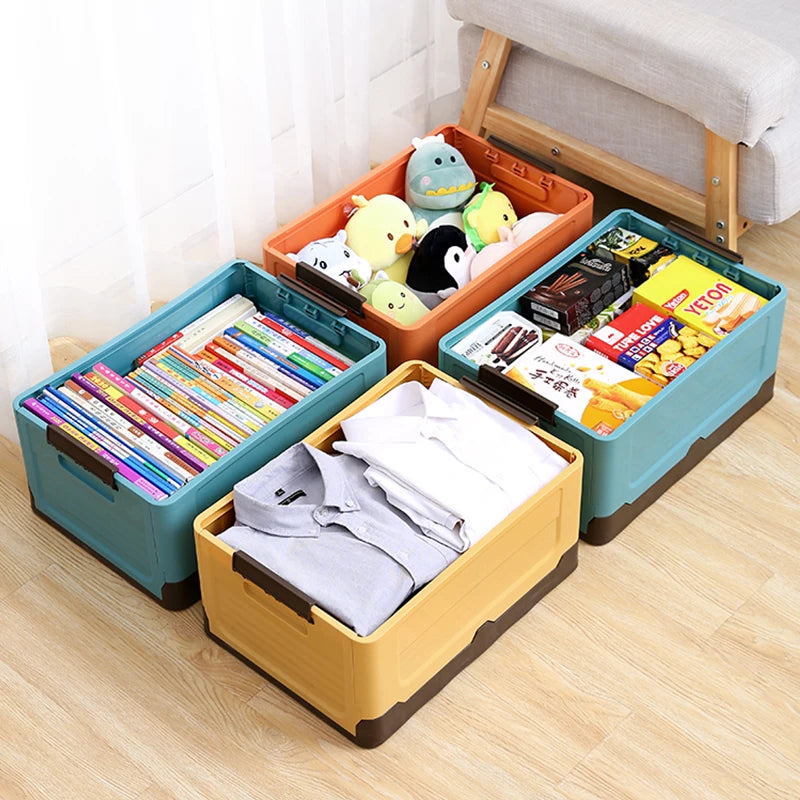 FlexiStore Faltbox | Stapelbarer Ordnungshelfer mit Deckel | 32×23×21,5 cm | Kunststoff-Aufbewahrung für Zuhause & unterwegs