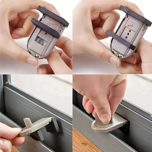 SafeSlide Pro | Schiebesicherung für Türen & Fenster | Anti-Diebstahl & Kindersicherung | Einfaches Klebesystem | 1 Stück