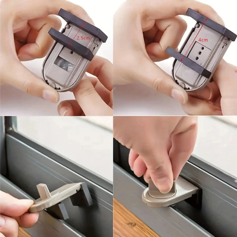 SafeSlide Pro | Schiebesicherung für Türen & Fenster | Anti-Diebstahl & Kindersicherung | Einfaches Klebesystem | 1 Stück