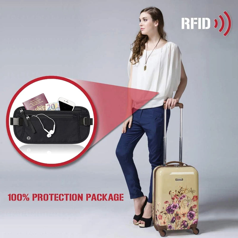 SafeTraveler Bauchtasche | RFID-Schutz | Verstecktes Sicherheitsfach | Für Damen & Herren