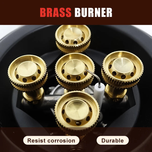 Flamurion Camping-Gaskocher 16000W mit Piezozündung | Faltbarer Hochdruck-Gasbrenner für Outdoor & Notfälle | Für Butan/Propan