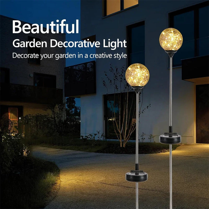 Lunova GlowSphere Solar-Kugel-Gartenleuchte 70 cm | LED-Landschaftslicht | Erdspieß | Wetterfest