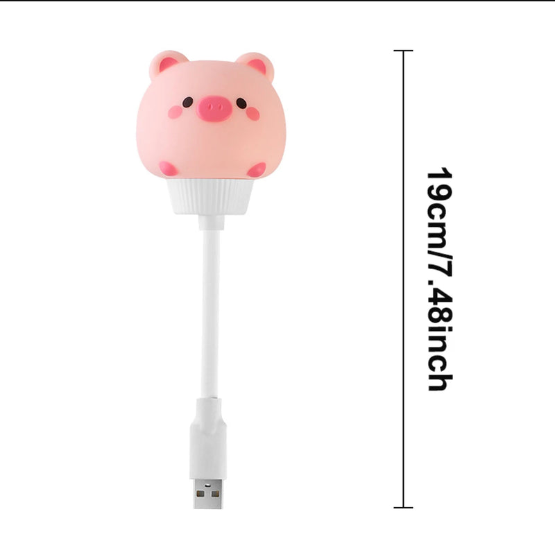 Lumiboo LED Nachtlicht für Kinder | USB oder Fernbedienung | 3 Helligkeitsstufen | Niedliches Tierdesign | 6,8 x 6 x 19 cm