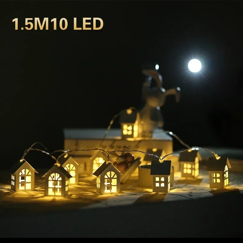 LumiHaus | LED-Lichterkette mit Häuschen-Motiv | Warmweiß 1,5 m | Weihnachts-, Party- & Hochzeitsdeko