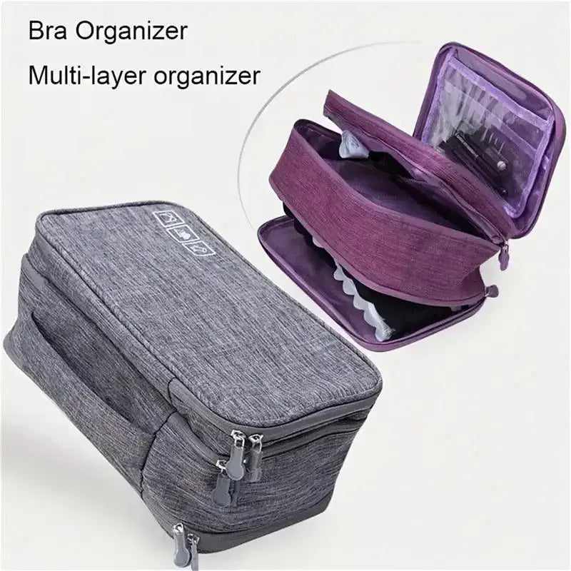Packinna Faltbare Unterwäsche-Reisetasche aus wasserabweisendem Stoff | BH- & Slip-Organizer für Reisen | Gepäck-Organizer für Damen & Herren | Wäschetasche mit Fächern