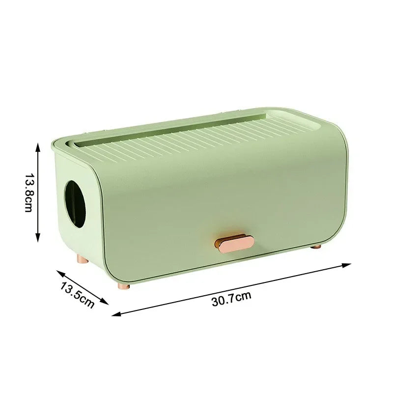 OrgaVolt Kabelbox mit Deckel | Staubdicht & Wassergeschützt | Aufbewahrungsbox für Mehrfachstecker & Ladekabel | Für Wohnzimmer & Büro