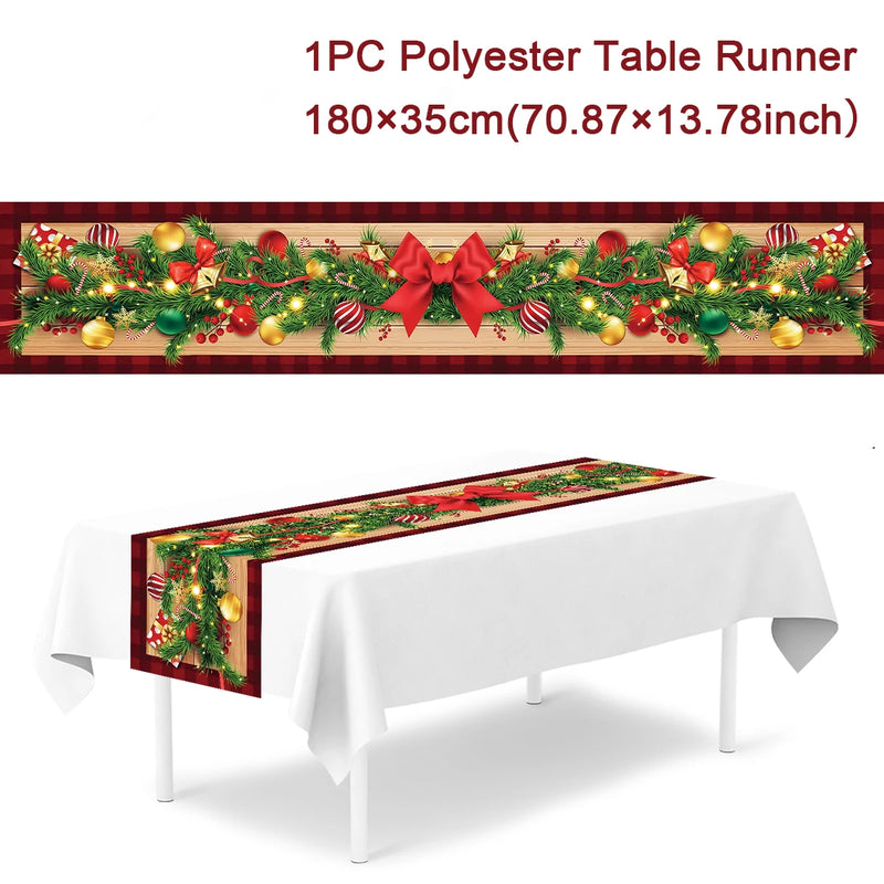 Weihnachtstischläufer | 180×35 cm | Polyester | Festliche Tischdeko 2025